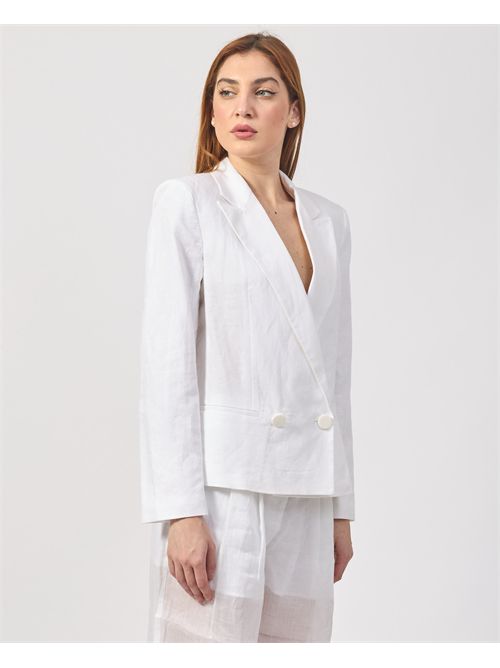 Blazer croisé 2 boutons pour femme AX Blanc ARMANI EXCHANGE | XW000457-AF12814U0002